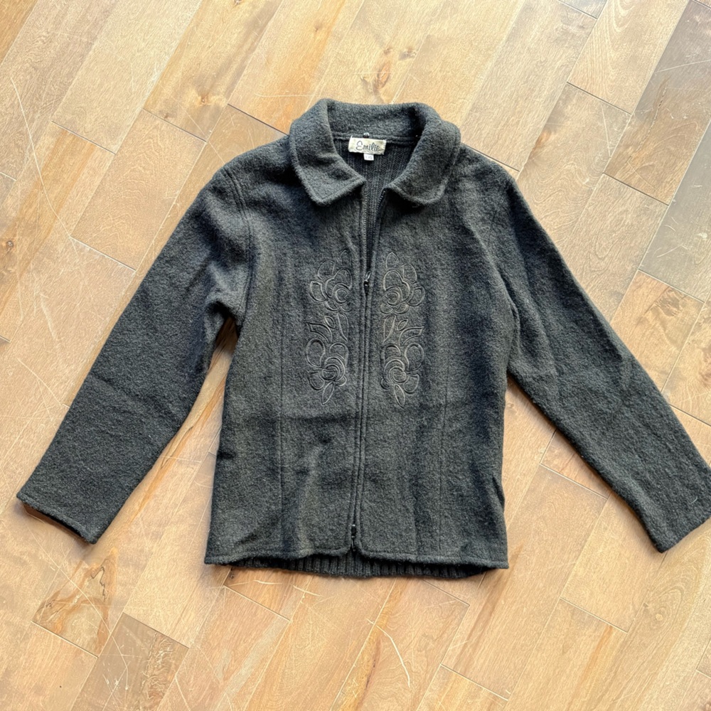 Vintage black 100% wool sweater